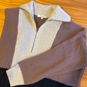 Madewell Glenbrook Half-Zip Pullover Sweater in Colorblock size Medium